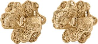 Jimmy Choo London Corsage oorbellen met kant - Goud