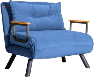 Dmora Poltrona Keoni, Seduta imbottita, Divano singolo da salotto, Sedia con braccioli, 60x78 h78 cm, Blu - Dmora