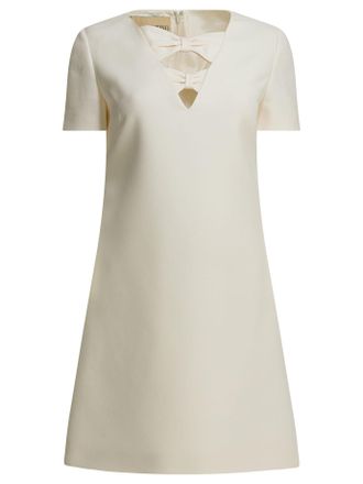Valentino Womens White Virgin Wool Silk Dress - Ivory - Size EU 38 (Womens)