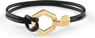 Philipp Plein Hexagon Armband - Heren - Armbanden - Zwart - ONE Size - Leer - Accessoires