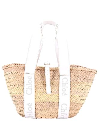 Chlo&eacute; Sense Basket Tote Raffia With Medium (Authentic Pre-Loved)