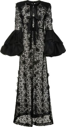 Huishan Zhang Jayma Gown Black Lace - women - Polyester/Silk - 16