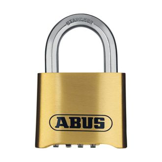 ABUS Candado De Combinaci&oacute;n 180ib/50 B/dfnli - Cuerpo De Lat&oacute;n Forjado - Anillo De Acero Inoxidable - C&oacute;digo Num&eacute;rico De Cuatro D&iacute;gitos