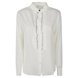 Forte_Forte Camicia smoking in voile arricciato - - Blouses & Shirts - Donna - Bianco - M