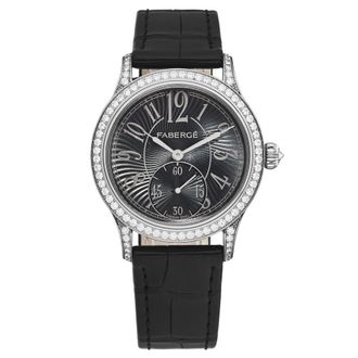 Faberg&eacute; Agathon Automatic Black Dial Ladies Watch FAB-200
