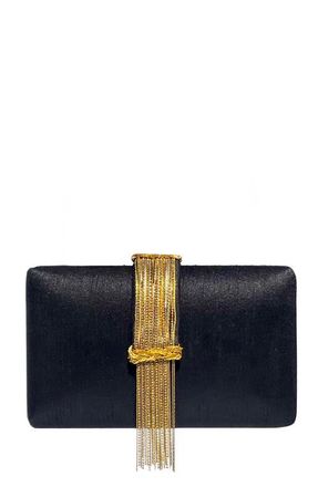 Simitri Fringe Clutch in Noir at Nordstrom