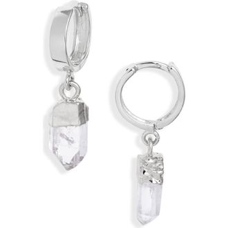 CHILD OF WILD Aura Quartz Huggie Hoop Earrings in Silver at Nordstrom