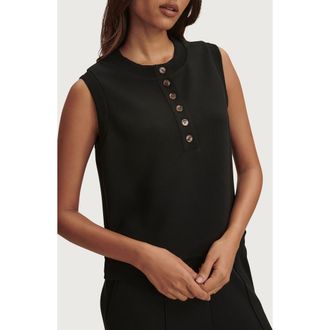 Varley Marla Button Placket Tank in Black at Nordstrom, Size X-Small