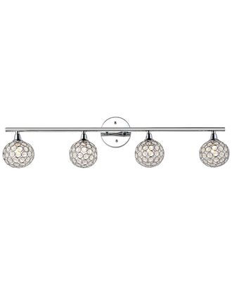 Jonathan Y Designs Jonathan Y Maeve 32.5In 4-Light Iron/Glass Contemporary Glam Led Vanity Light