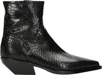 Elena Iachi Texan Enkellaars - Dames - Cowboylaarzen - Zwart - 36 EU - Leer - Schoenen