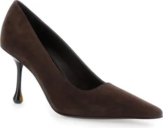 Jimmy Choo London Womens Pumps Ixia Brown Suede Goat Leather