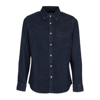 TELA GENOVA Denim Jeans - Heren - Casual Overhemden - Blauw - M - Denim - Overhemden