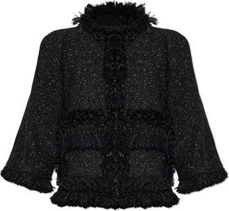 sacai Giacca in Tweed Nep con Frange - - Jackets - Donna - Nero - M