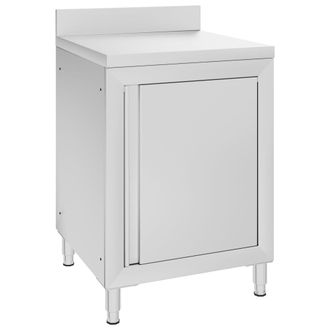 vidaXL Vidaxl - Mesa De Trabajo Comercial Mueble Acero Inoxidable 60x60x96 Cm