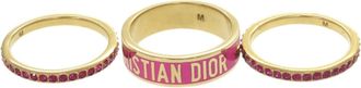 Dior Gold Pink Metal Band Ring (Pre-Owned)