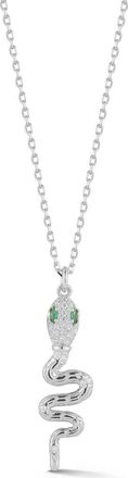 Glaze Jewelry Cubic Zirconia Snake Pendant Necklace in Silver at Nordstrom Rack