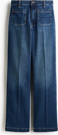 H&M Wide High Jeans in Dark Denim Blue at Nordstrom, Size 10