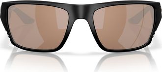 Costa 59mm Polarized Square Sunglasses in Black/Copper Silver at Nordstrom