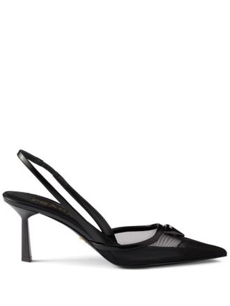 Prada Mesh Slingback Pumps Shoes