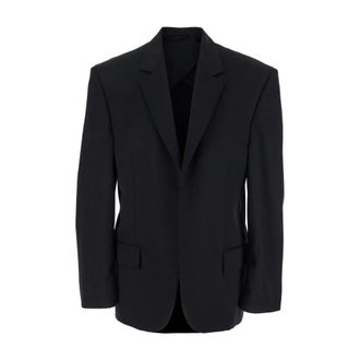Balenciaga Tailored Jacket in Twill and Jersey - female - Balenciaga - Blazers - Black - S - Jackets