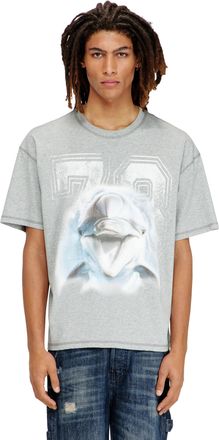 Diesel Relaxed T-shirt with dolphin graphic - T-Shirts - Man - Grey