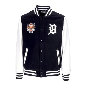New Era Bomber Jackets, male, Black, XL, Detroit Tigers Varsity Jacket Black