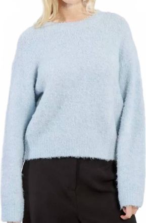 Lili Sidonio x Molly Bracken Miah Frost Plush Crewneck Sweater In Light Blue