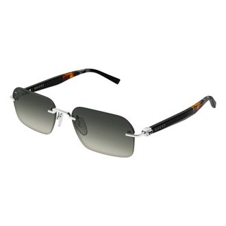 Gucci Emblem Zonnebril - Heren - Accessoires - Grijs - Maat: 55 MM Nylon