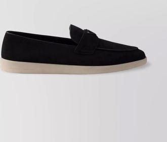 Prada soft suede loafers rubber sole