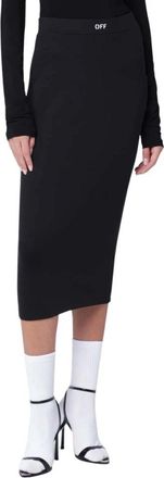 Off-white Zwarte Pencil Rok - Dames - Kokerrokken - Zwart - XS - Rokken