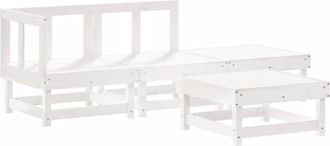 vidaXL Juego De Muebles De Jard&iacute;n 4 Pzas Madera Maciza De Pino Blanco Vidaxl