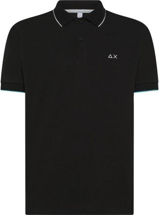 Sun 68 Zwart poloshirt met kraagdetail - Heren - Polos - Zwart - M - Katoen - Tops