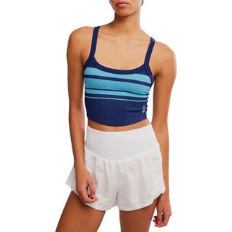Free People FP Movement All Clear Stripe Camisole in Midnight Navy Combo at Nordstrom, Size X-Small