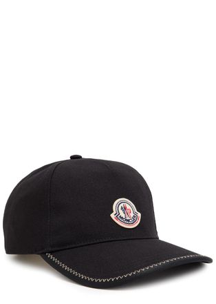 Moncler Logo-appliqu&eacute;d Canvas cap - Black - One Size