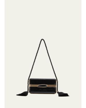 SIMKHAI Roma Croc-Embossed Leather Shoulder Bag
