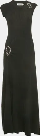 Anna Quan Anna Quan Black Rib Knit Buckle Detail Maxi Dress