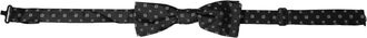 Dolce & Gabbana Mens Geometric Pattern Bow Tie - Black Silk - One Size