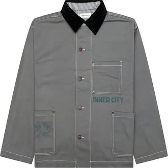 Honor The Gift Giacca-camicia Chore con stampa grafica città - Grigio