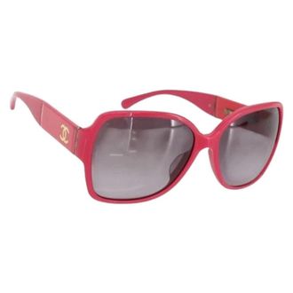Chanel Pre-owned Accessories, female, Pink, Size: ONE SIZE Pre-owned Plastic Sunglasses