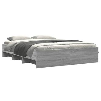 Berkfield Home Durable Bed Frame Frame Grey Sonoma 150x200 cm King Size Wood