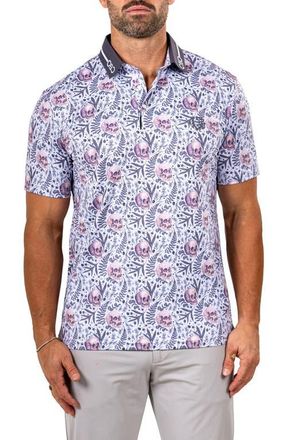 Maceoo Martyr0011 Print Golf Polo in White at Nordstrom, Size 2