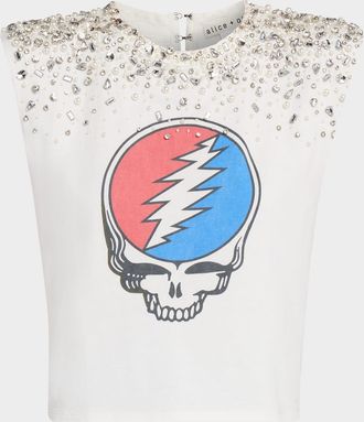 Alice & Olivia x Grateful Dead Micah Embellished Muscle Tank