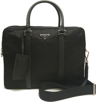 Prada Nero Nylon Briefcase (Pre-Owned)