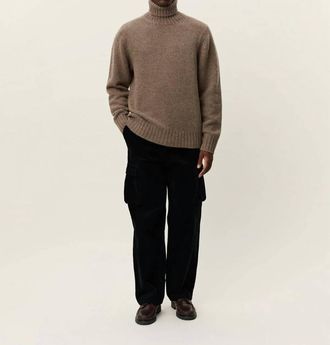 Les Deux Gary Fleck Rollneck Jumper Sweater In Mountain Grey Brown