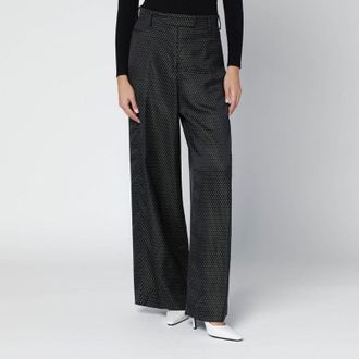 Dries Van Noten Zwarte Jacquard Broek