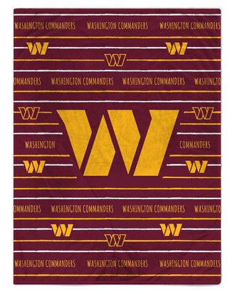 Pegasus Sports Washington Commanders Nfl Team Center Stripe Logo Fleece Throw