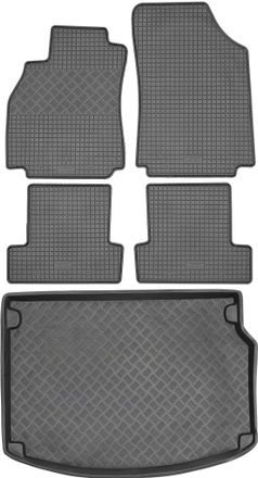 OEM Juego De Alfombrillas De Goma Para Renault Megane Iii Hatchback (2009-2016) + Alfombrilla Para El Maletero