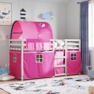 vidaXL Bunk Bed without Mattress Pink 90x200 cm Solid Wood Pine Vidaxl