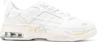 Premiata panelled low-top leather sneakers - men - Rubber/Calf Leather/Calf Leather - 44 - White