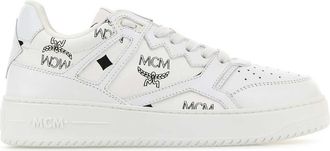MCM Womens Printed Canvas Terrain Sneakers - White Textile - Size EU 36